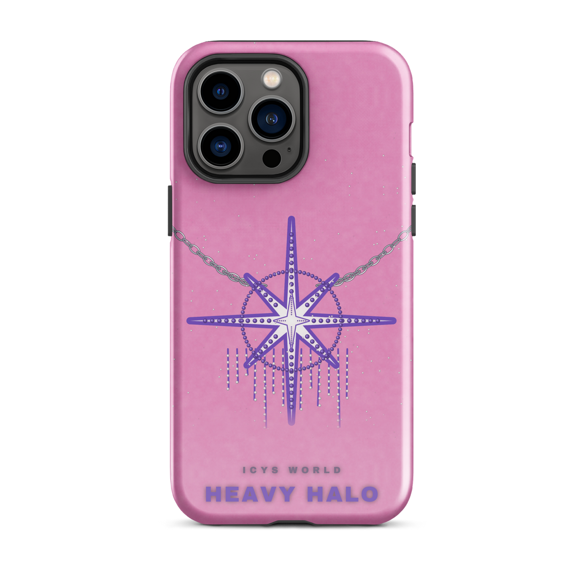 ICYS WORLD Heavy Halo iPhone case on iPhone 14 Pro Max, glossy finish