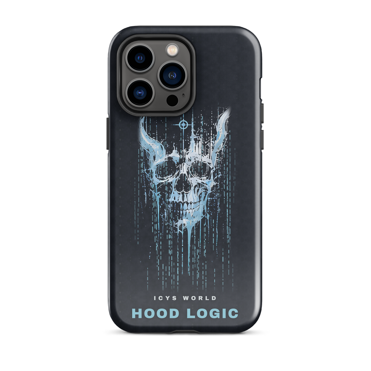 ICYS WORLD Hood Logic iPhone case on iPhone 14 Pro Max, glossy finish