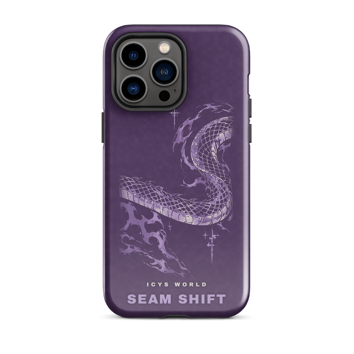 ICYS WORLD Seam Shift iPhone case on iPhone 14 Pro Max, glossy finish