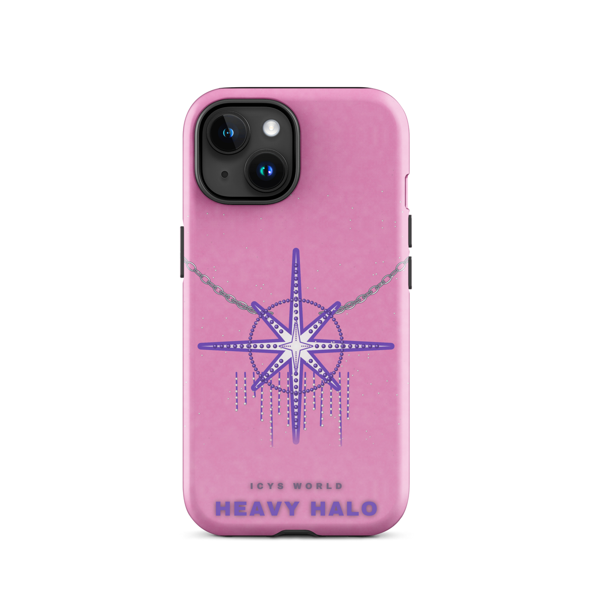 ICYS WORLD Heavy Halo iPhone case on iPhone 15, glossy finish