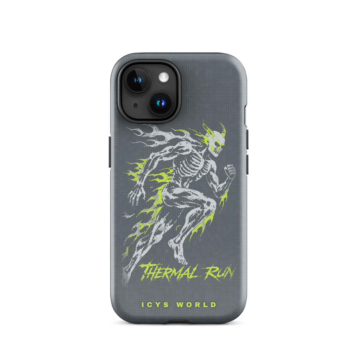 ICYS WORLD Thermal Run iPhone case on iPhone 15, glossy finish
