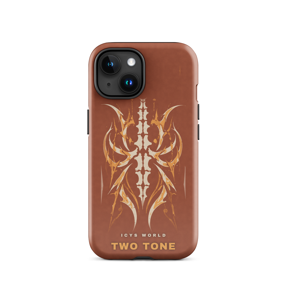 ICYS WORLD Two Tone iPhone case on iPhone 15, glossy finish