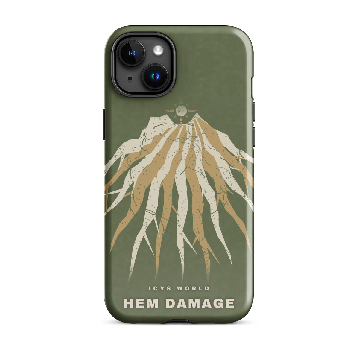 ICYS WORLD Hem Damage iPhone case on iPhone 15 Plus, glossy finish