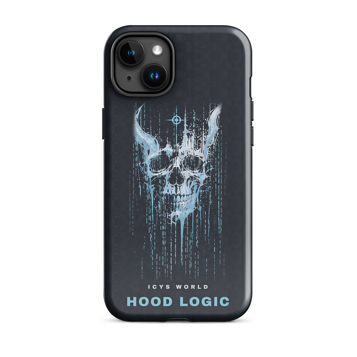 ICYS WORLD Hood Logic iPhone case on iPhone 15 Plus, glossy finish