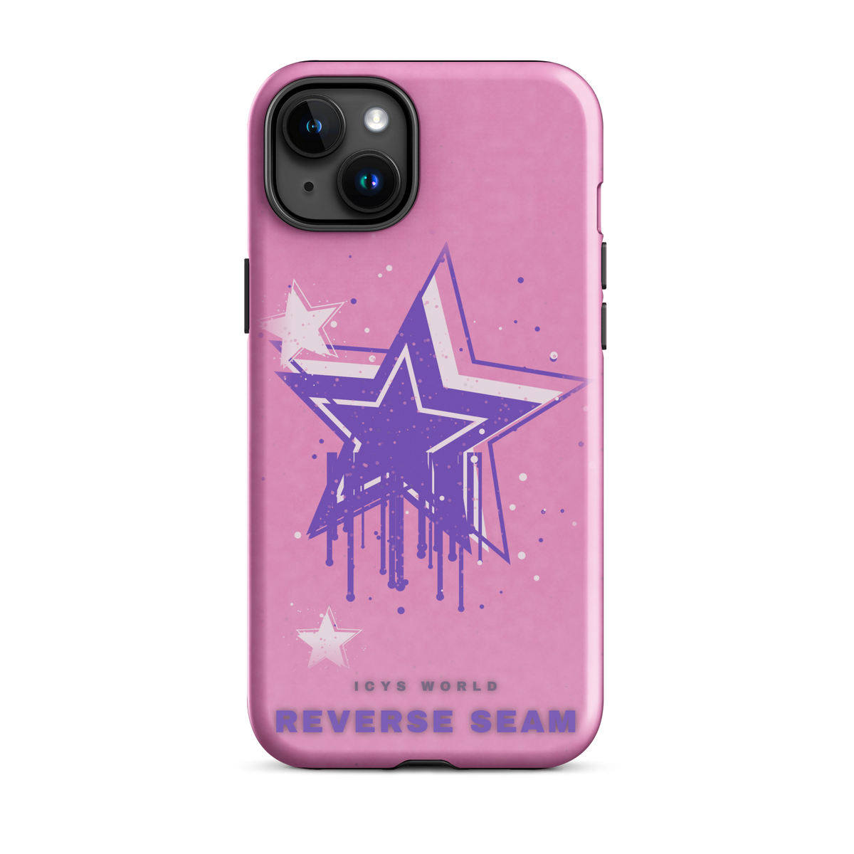 ICYS WORLD Reverse Seam iPhone case on iPhone 15 Plus, glossy finish