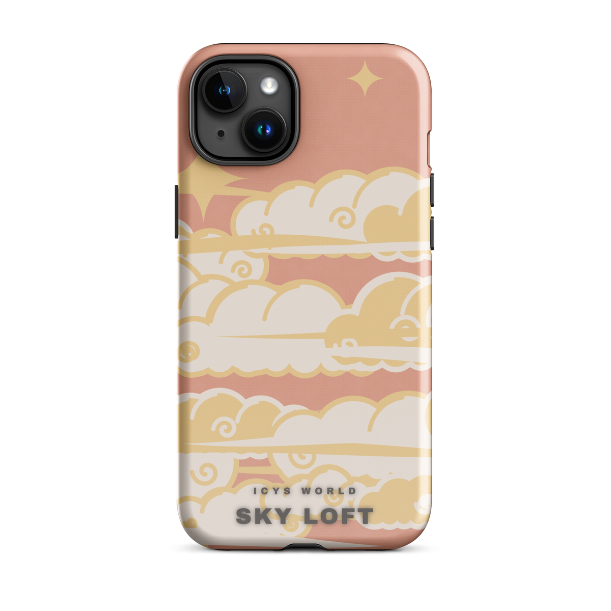 ICYS WORLD Sky Loft iPhone case on iPhone 15 Plus, glossy finish