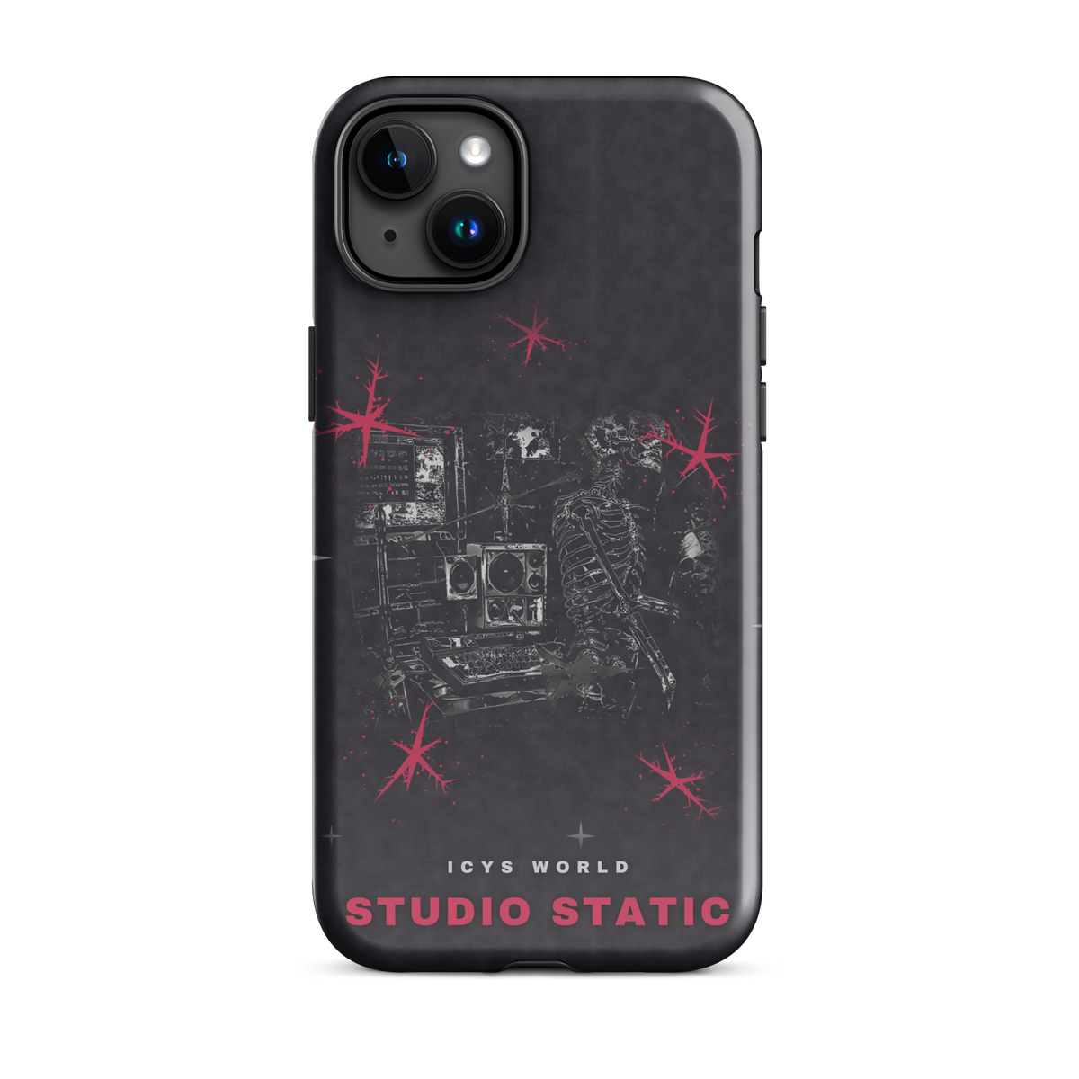 ICYS WORLD Studio Static iPhone case on iPhone 15 Plus, glossy finish