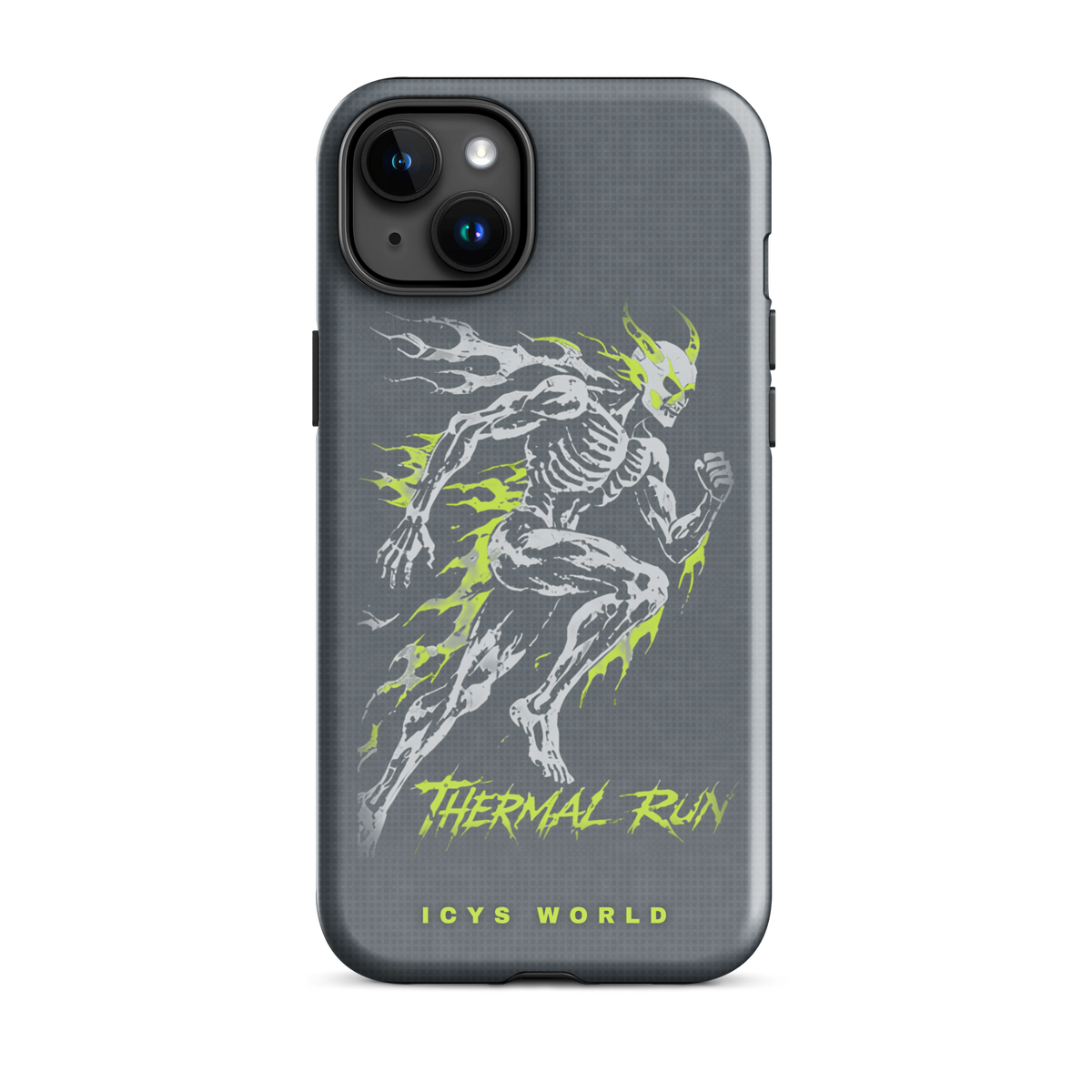 ICYS WORLD Thermal Run iPhone case on iPhone 15 Plus, glossy finish