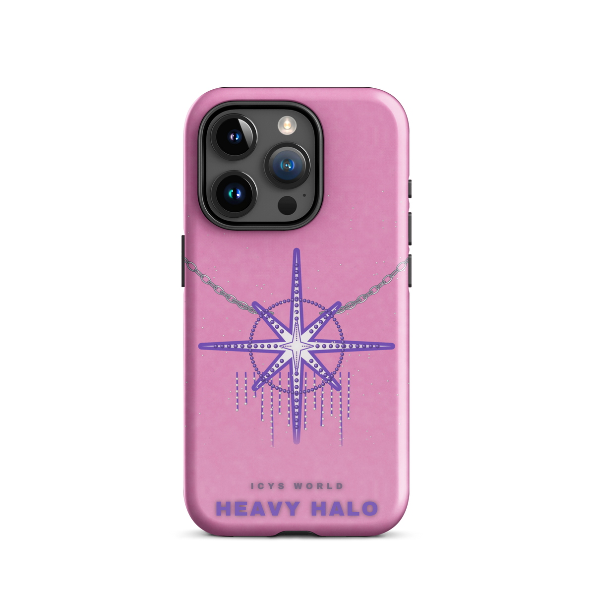 ICYS WORLD Heavy Halo iPhone case on iPhone 15 Pro, glossy finish