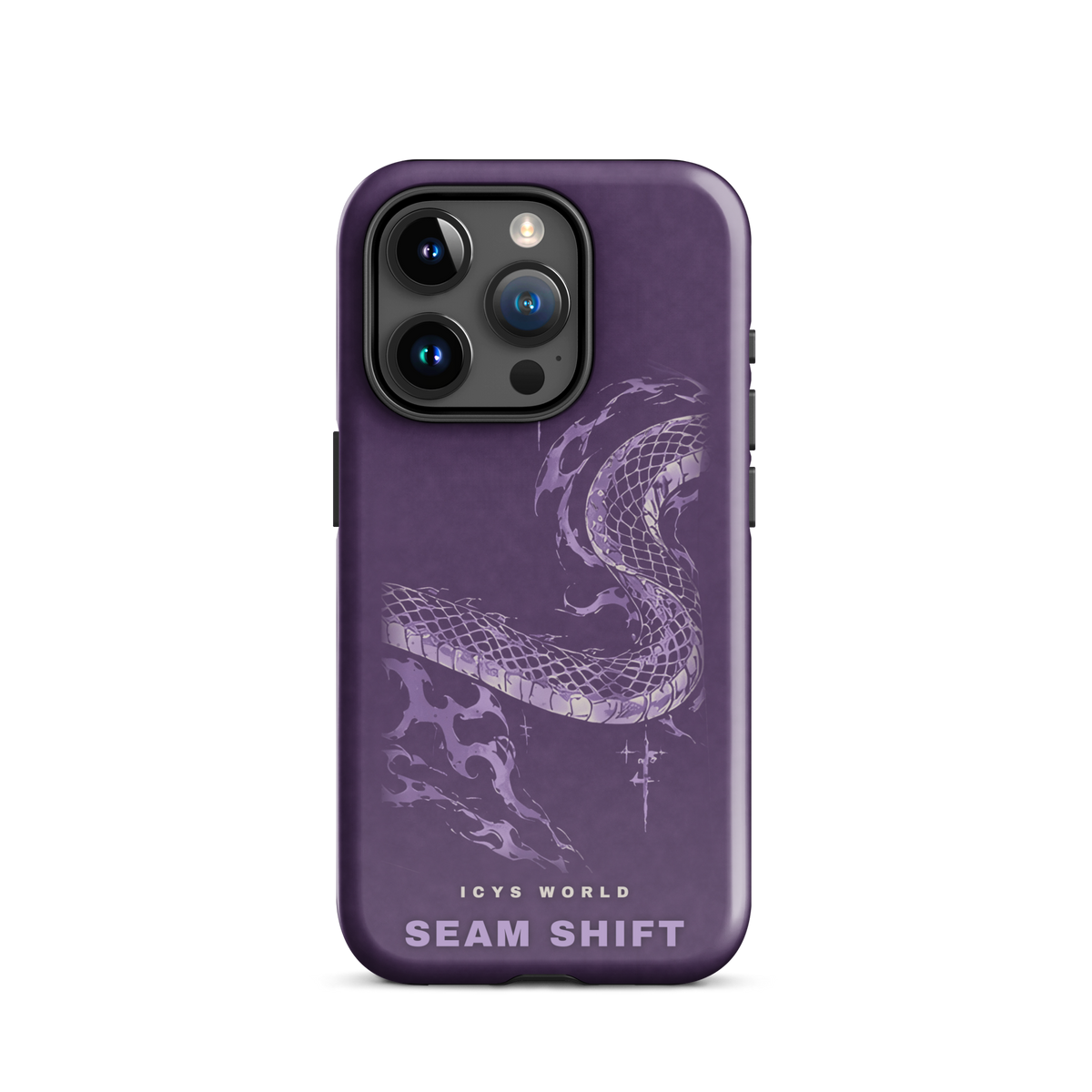 ICYS WORLD Seam Shift iPhone case on iPhone 15 Pro, glossy finish