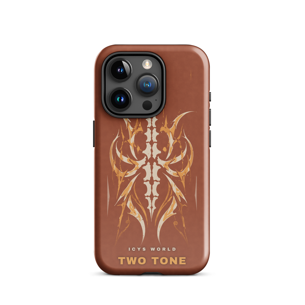 ICYS WORLD Two Tone iPhone case on iPhone 15 Pro, glossy finish