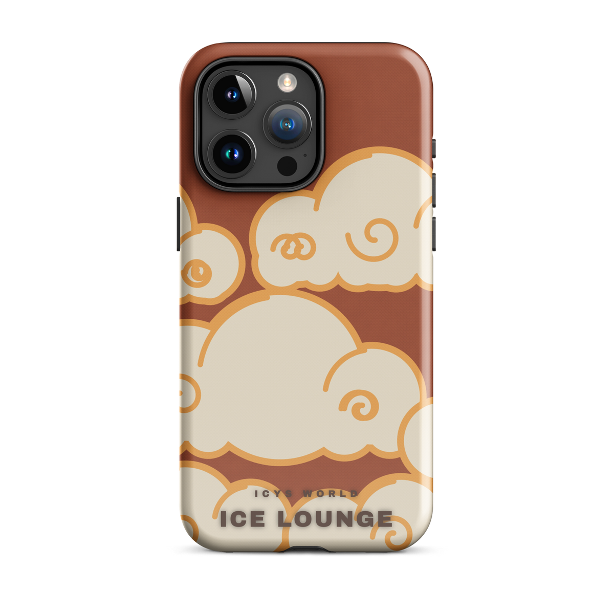 ICYS WORLD Ice Lounge iPhone case on iPhone 15 Pro Max, glossy finish