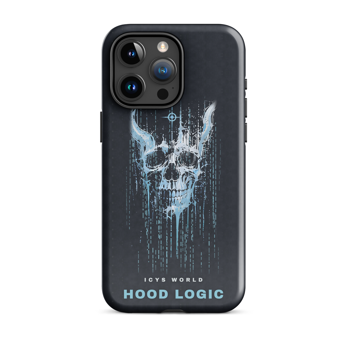 ICYS WORLD Hood Logic iPhone case on iPhone 15 Pro Max, glossy finish