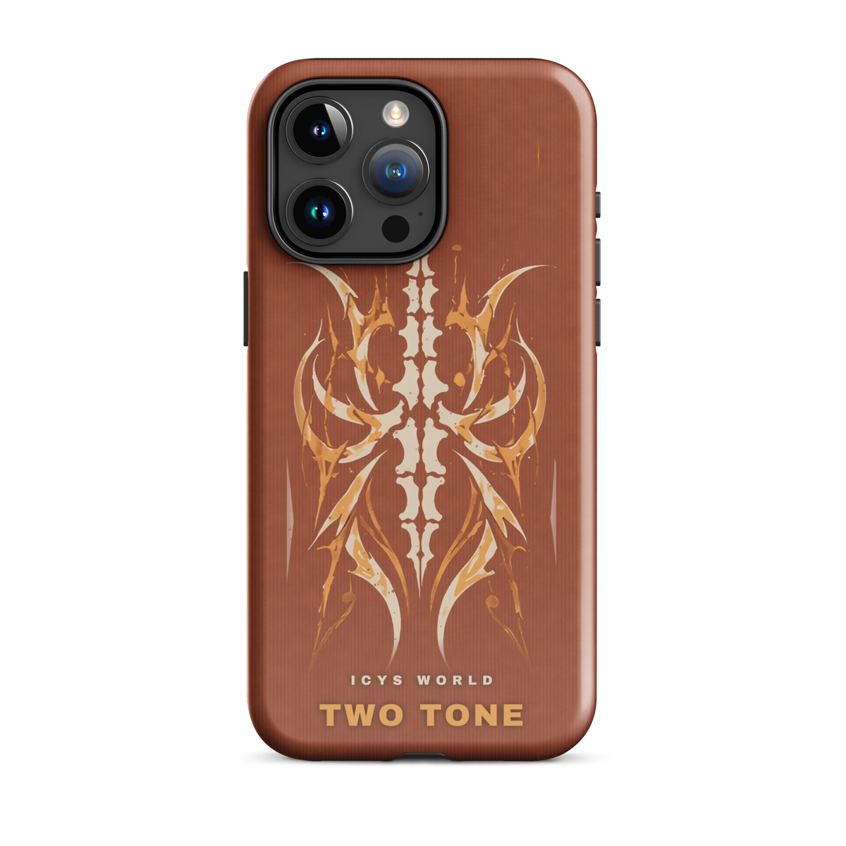 ICYS WORLD Two Tone iPhone case on iPhone 15 Pro Max, glossy finish