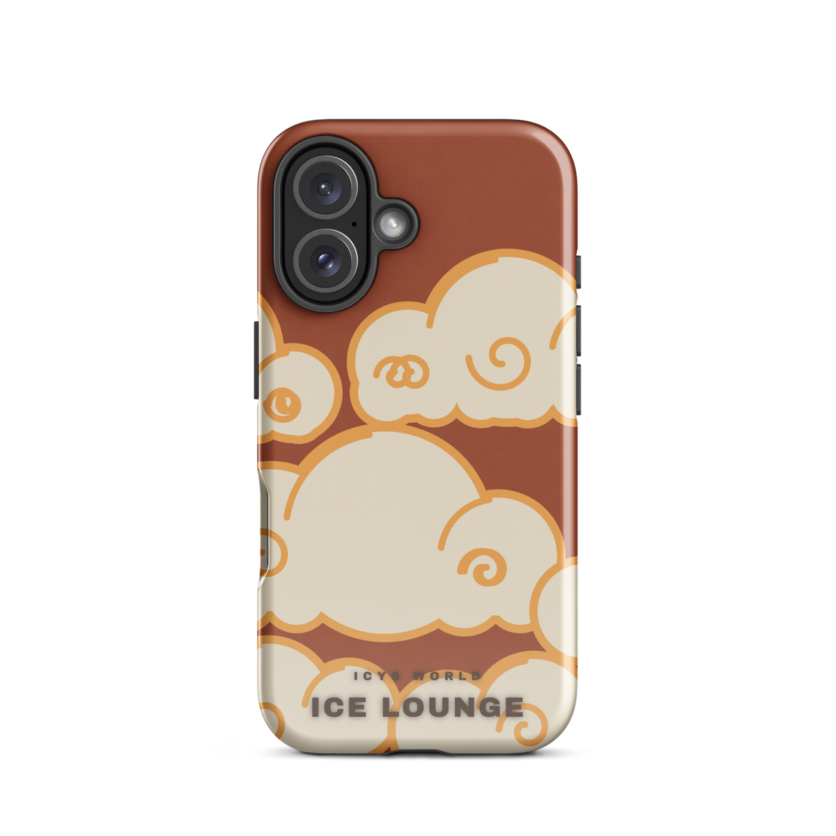 ICYS WORLD Ice Lounge iPhone case on iPhone 16, glossy finish