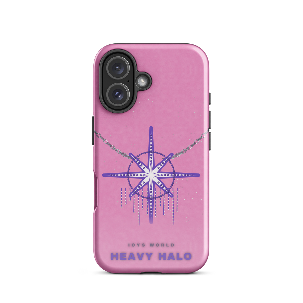 ICYS WORLD Heavy Halo iPhone case on iPhone 16, glossy finish