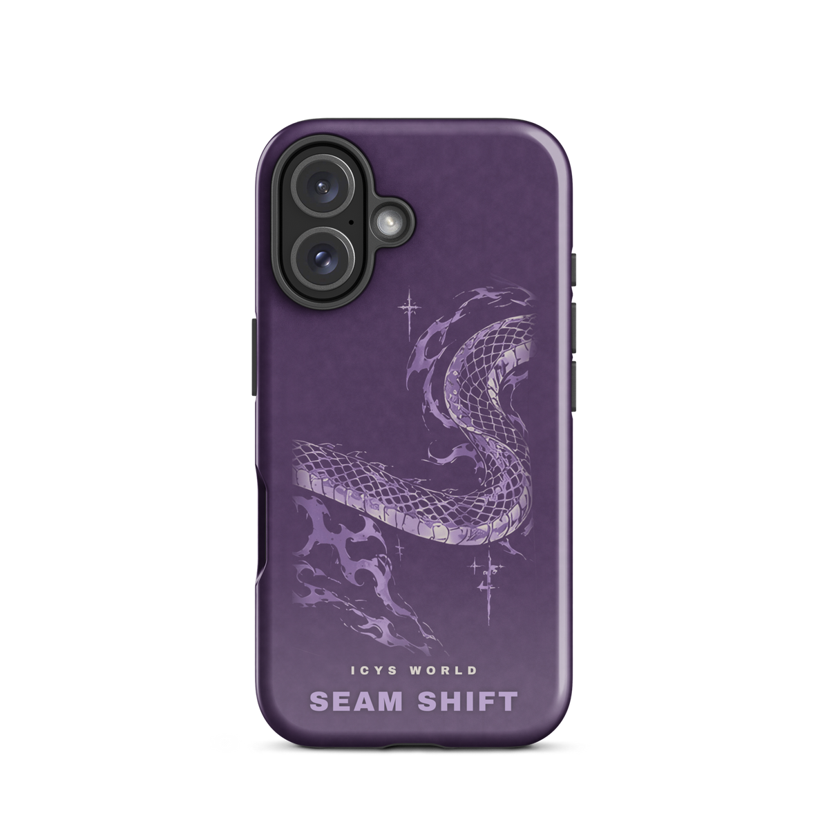 ICYS WORLD Seam Shift iPhone case on iPhone 16, glossy finish