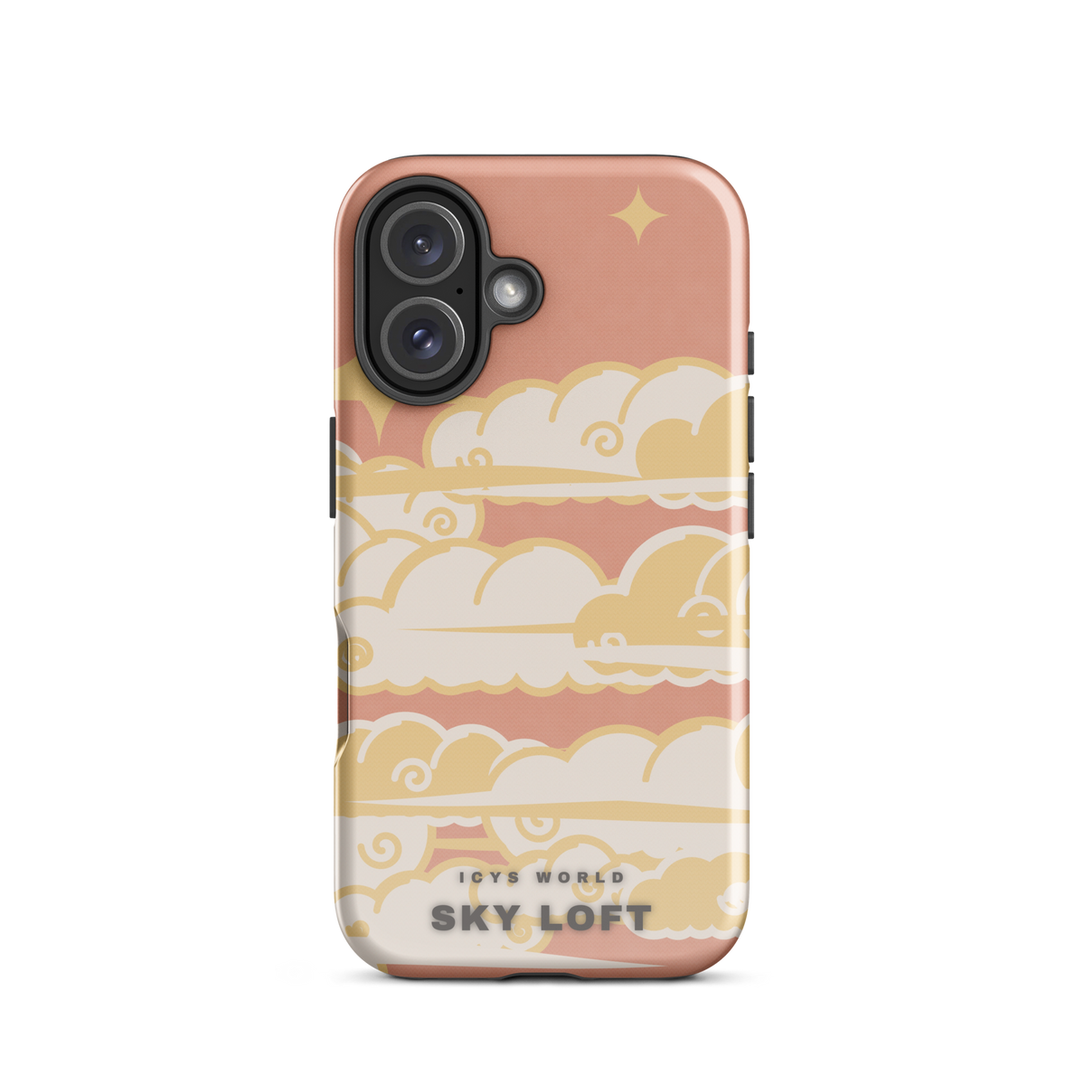 ICYS WORLD Sky Loft iPhone case on iPhone 16, glossy finish