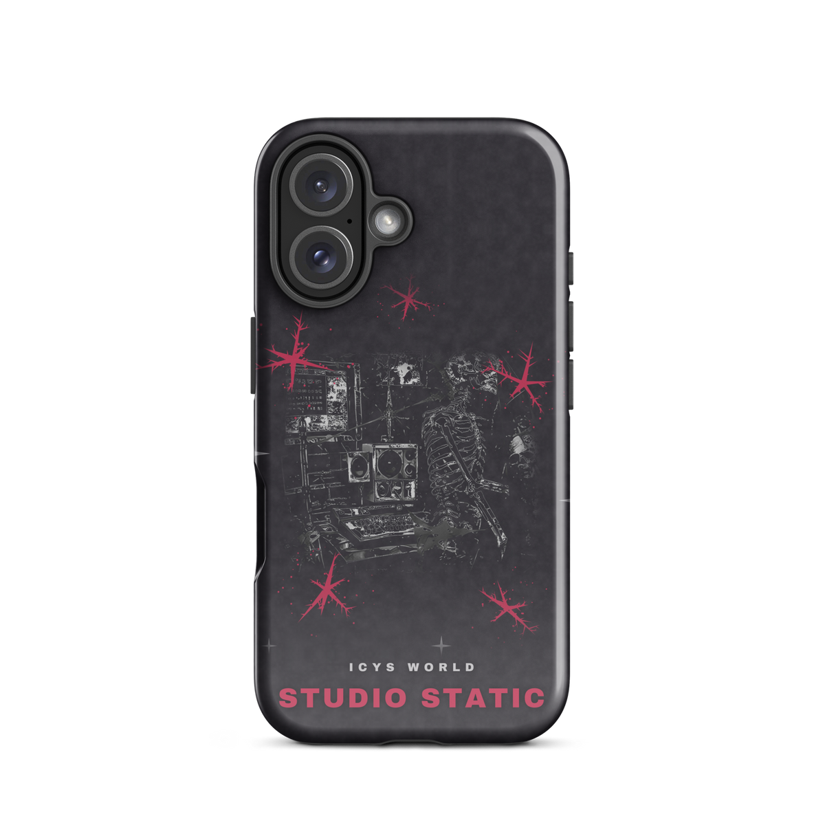 ICYS WORLD Studio Static iPhone case on iPhone 16, glossy finish