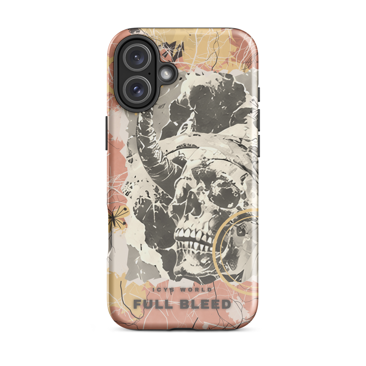 ICYS WORLD Full Bleed iPhone case on iPhone 16 Plus, glossy finish