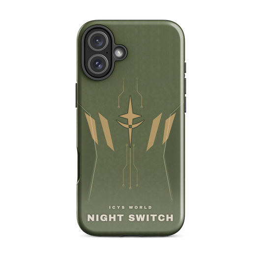 ICYS WORLD Night Switch iPhone case on iPhone 16 Plus, glossy finish