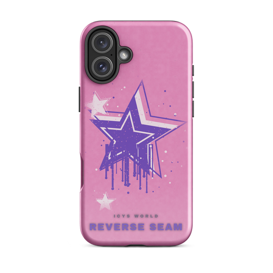ICYS WORLD Reverse Seam iPhone case on iPhone 16 Plus, glossy finish