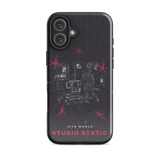 ICYS WORLD Studio Static iPhone case on iPhone 16 Plus, glossy finish