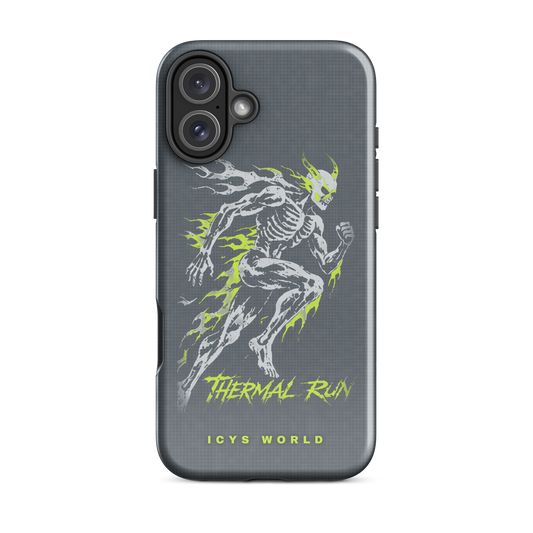 ICYS WORLD Thermal Run iPhone case on iPhone 16 Plus, glossy finish