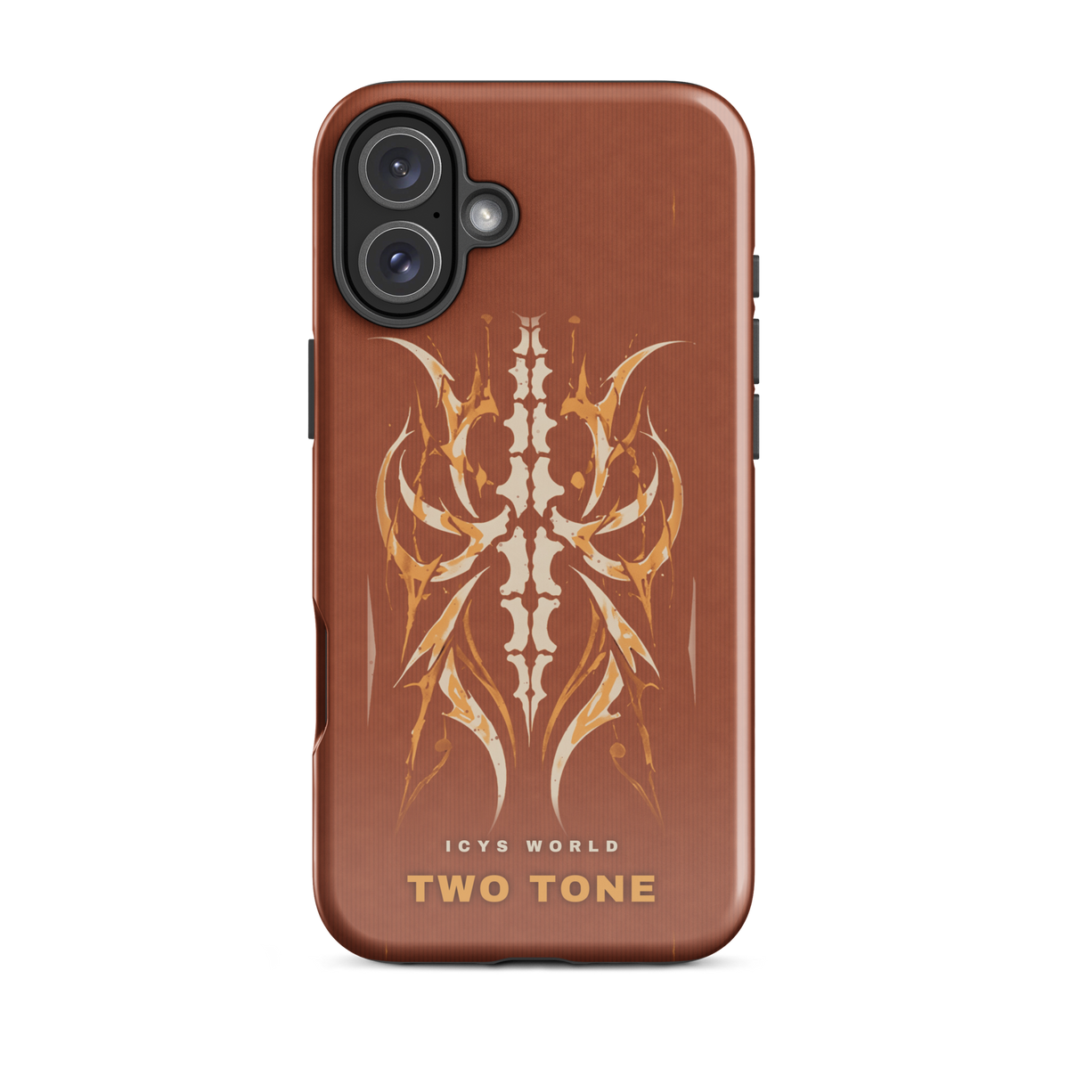 ICYS WORLD Two Tone iPhone case on iPhone 16 Plus, glossy finish