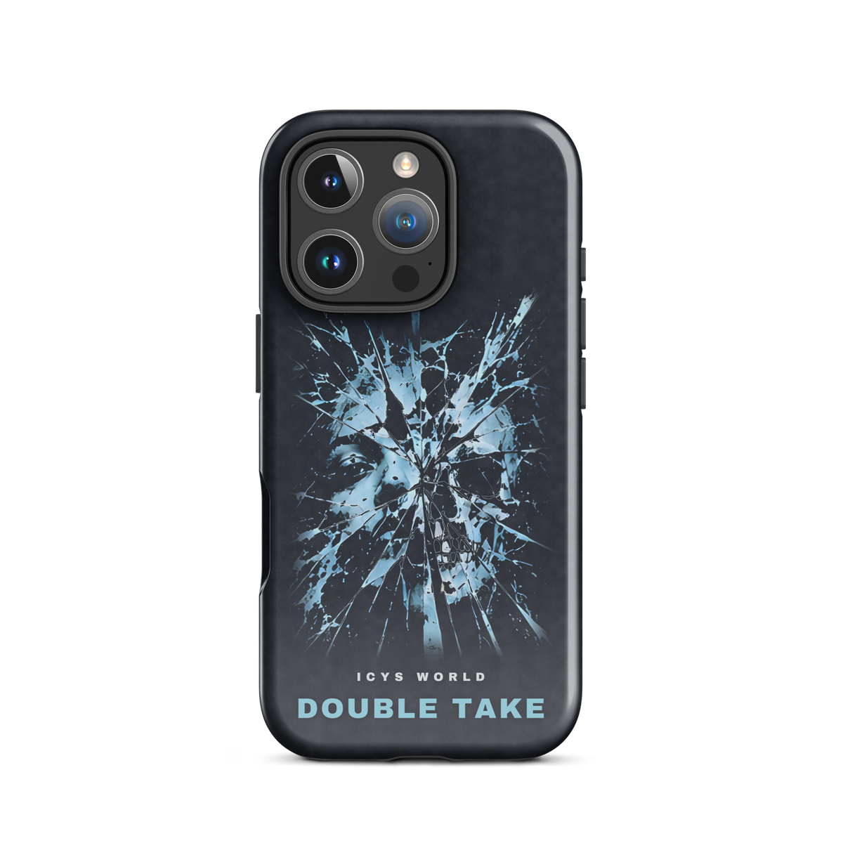 ICYS WORLD Double Take iPhone case on iPhone 16 Pro, glossy finish