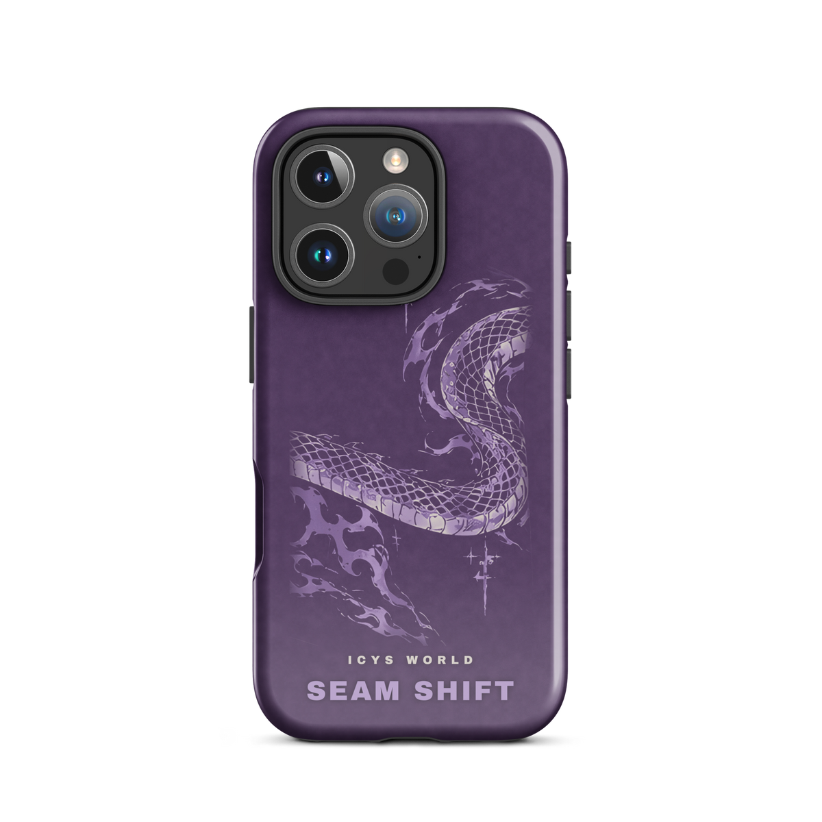 ICYS WORLD Seam Shift iPhone case on iPhone 16 Pro, glossy finish