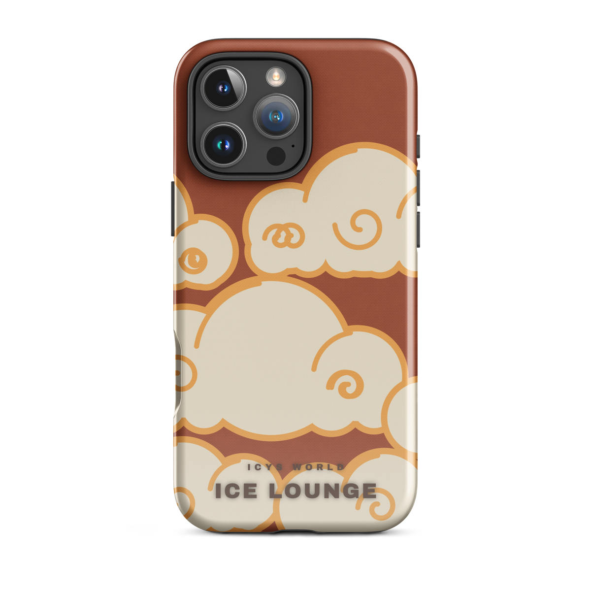 ICYS WORLD Ice Lounge iPhone case on iPhone 16 Pro Max, glossy finish