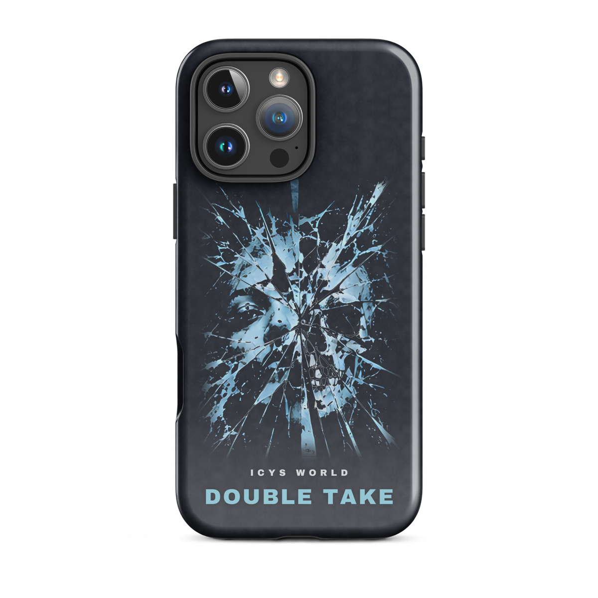 ICYS WORLD Double Take iPhone case on iPhone 16 Pro Max, glossy finish
