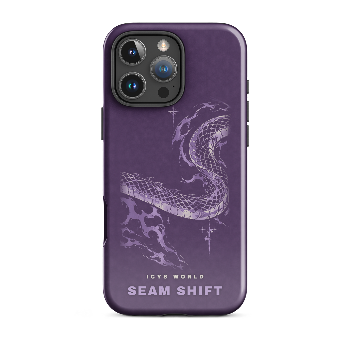 ICYS WORLD Seam Shift iPhone case on iPhone 16 Pro Max, glossy finish