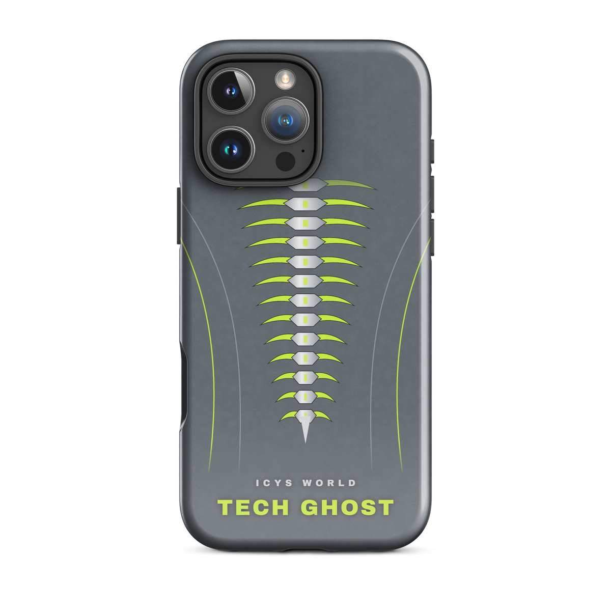 ICYS WORLD Tech Ghost iPhone case on iPhone 16 Pro Max, glossy finish