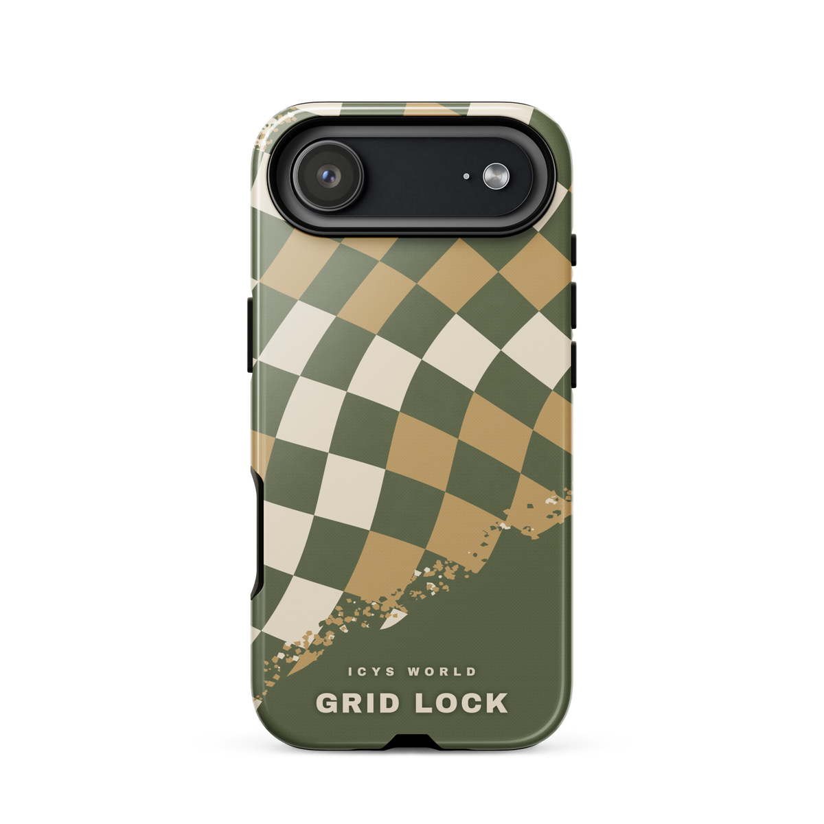 ICYS WORLD Grid Lock iPhone case on iPhone 17 Air, glossy finish