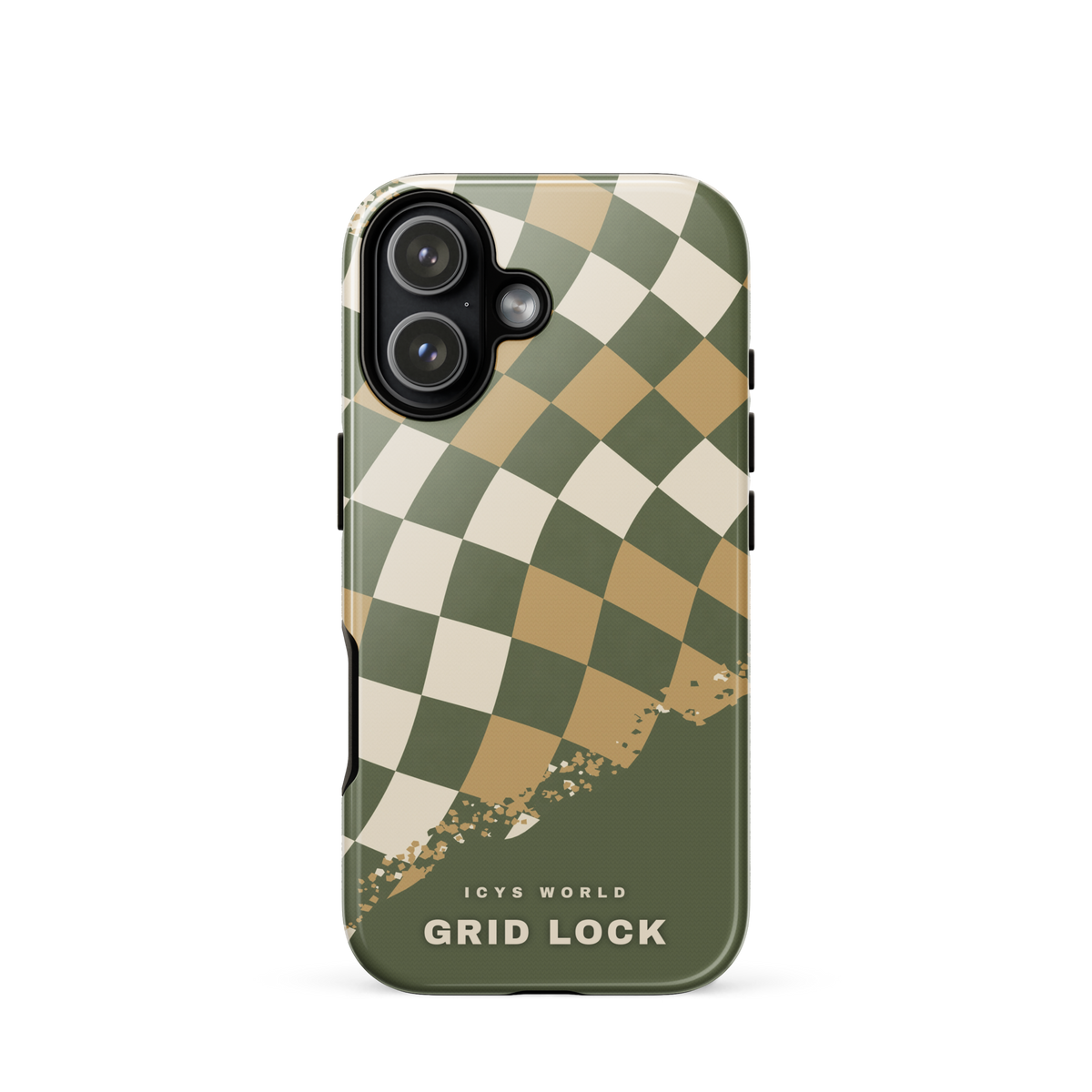 ICYS WORLD Grid Lock iPhone case on iPhone 17, glossy finish