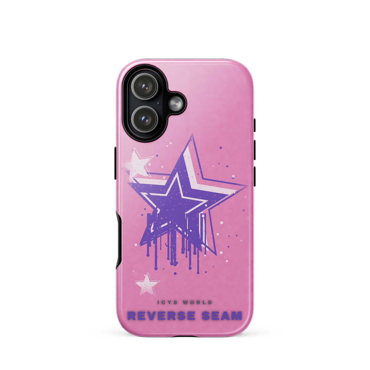 ICYS WORLD Reverse Seam iPhone case on iPhone 17, glossy finish