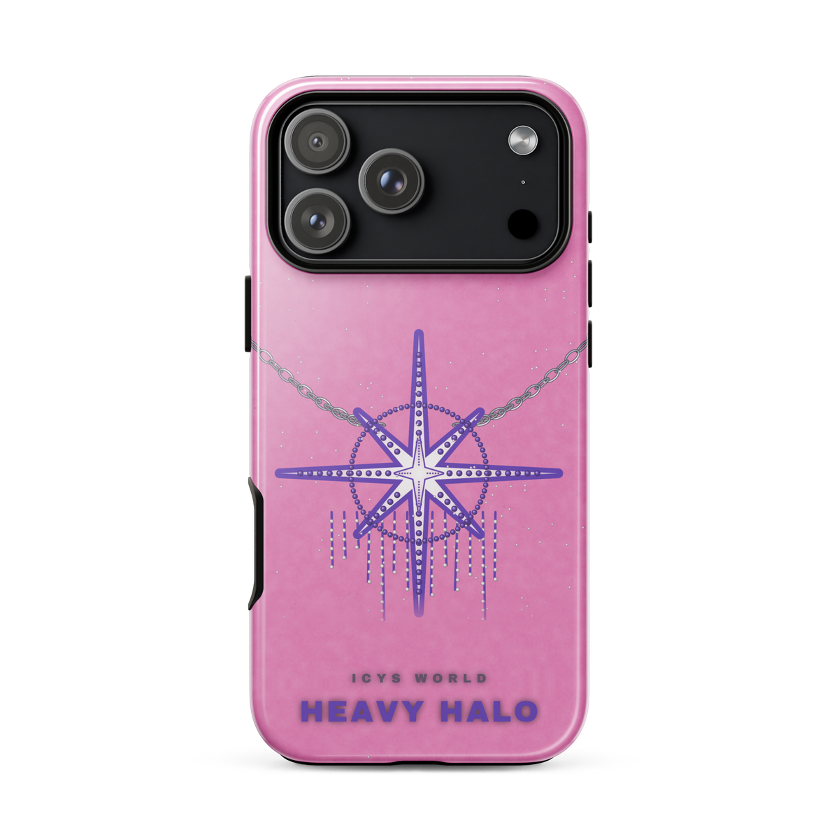 ICYS WORLD Heavy Halo iPhone case on iPhone 17 Pro Max, glossy finish
