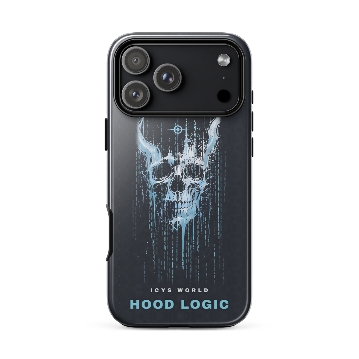 ICYS WORLD Hood Logic iPhone case on iPhone 17 Pro Max, glossy finish