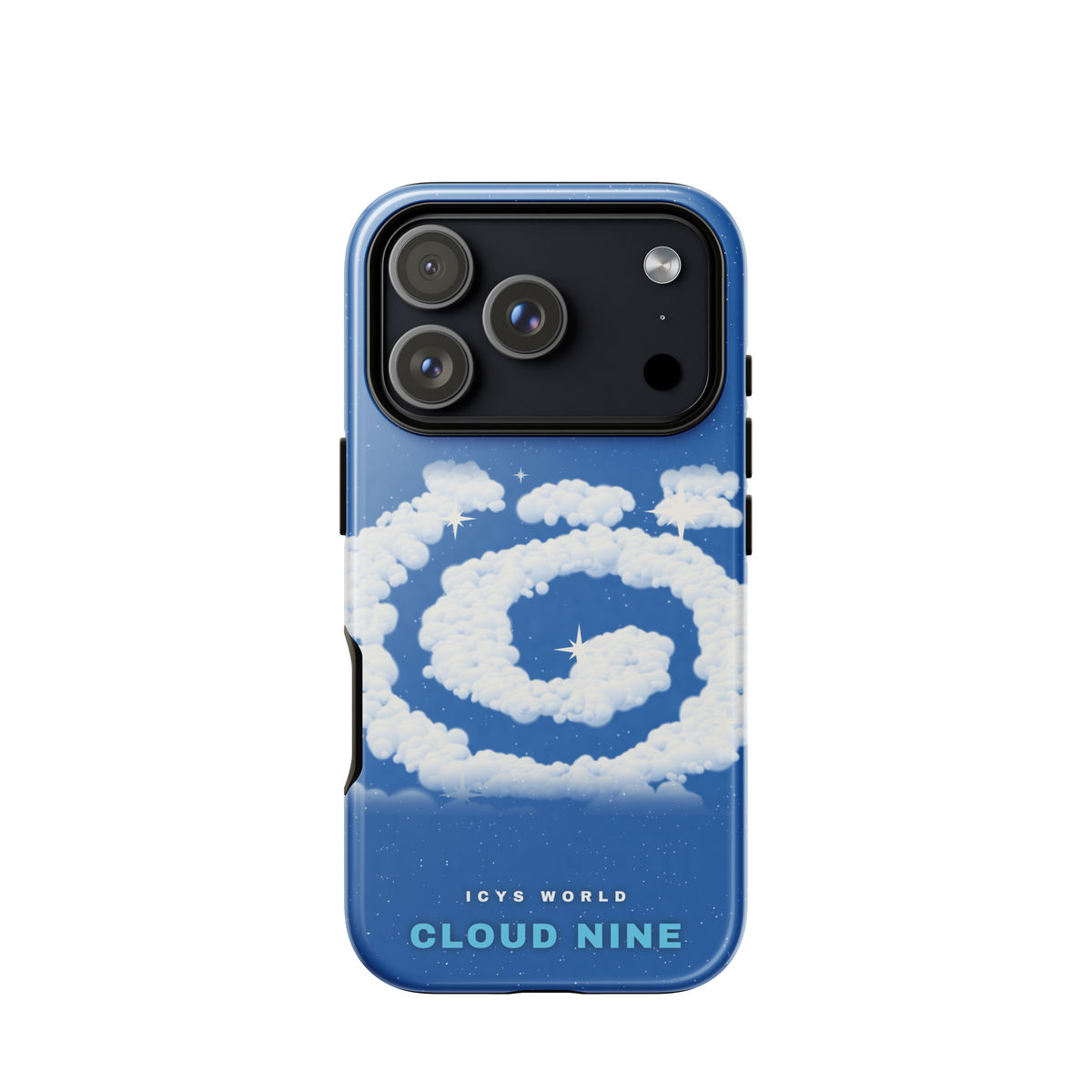 ICYS WORLD Cloud Nine iPhone case on iPhone 18 Pro, glossy finish