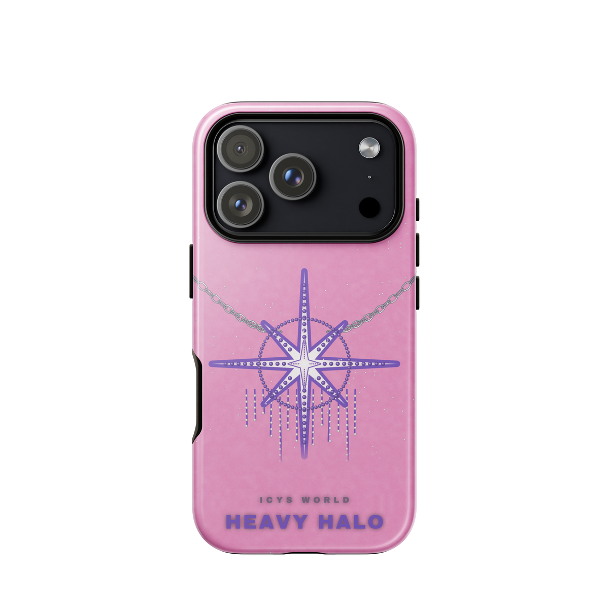 ICYS WORLD Heavy Halo iPhone case on iPhone 18 Pro, glossy finish