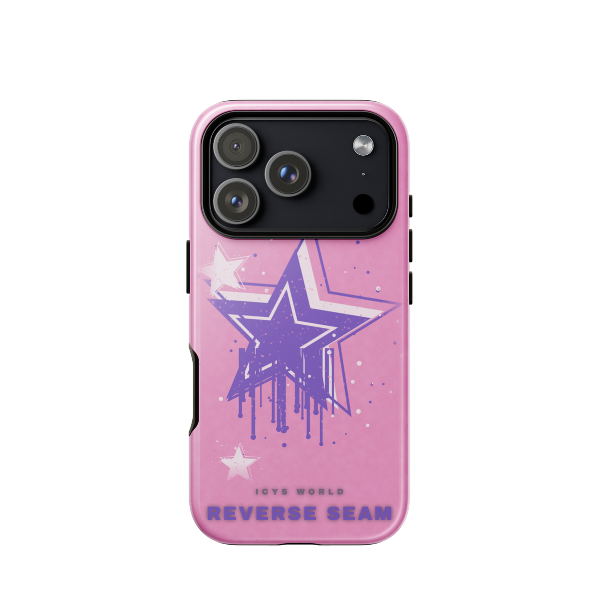 ICYS WORLD Reverse Seam iPhone case on iPhone 18 Pro, glossy finish