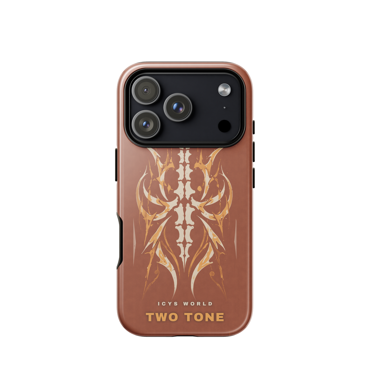 ICYS WORLD Two Tone iPhone case on iPhone 18 Pro, glossy finish