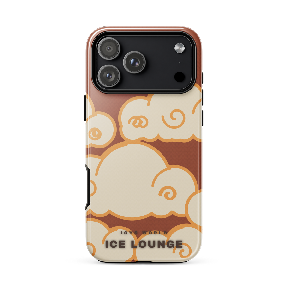 ICYS WORLD Ice Lounge iPhone case on iPhone 18 Pro Max, glossy finish