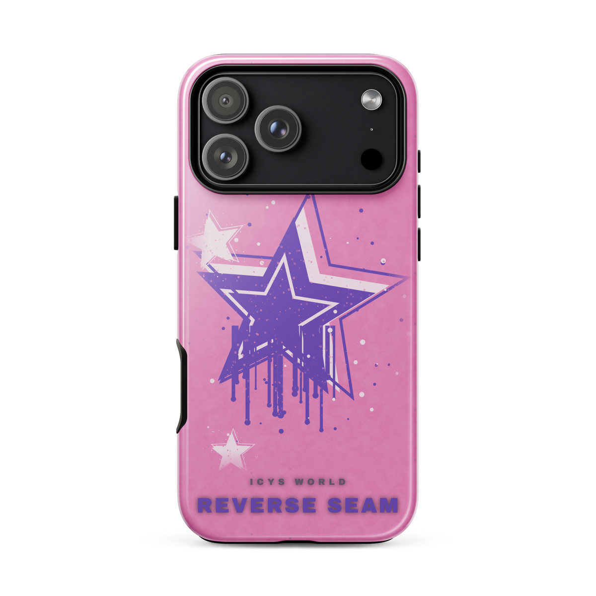ICYS WORLD Reverse Seam iPhone case on iPhone 18 Pro Max, glossy finish