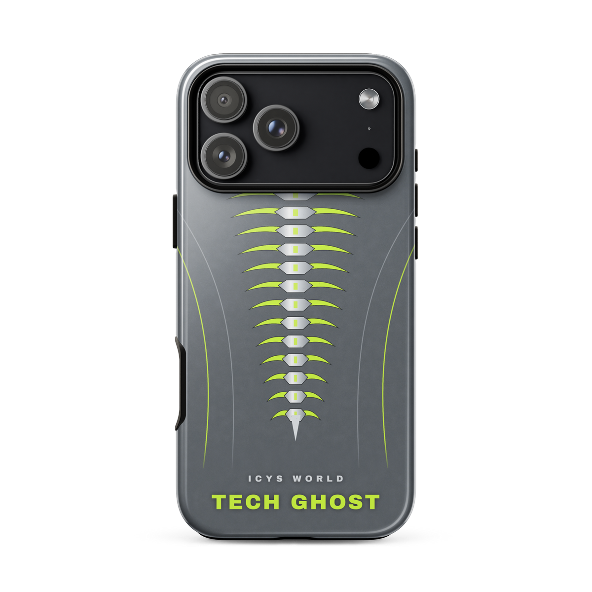 ICYS WORLD Tech Ghost iPhone case on iPhone 18 Pro Max, glossy finish