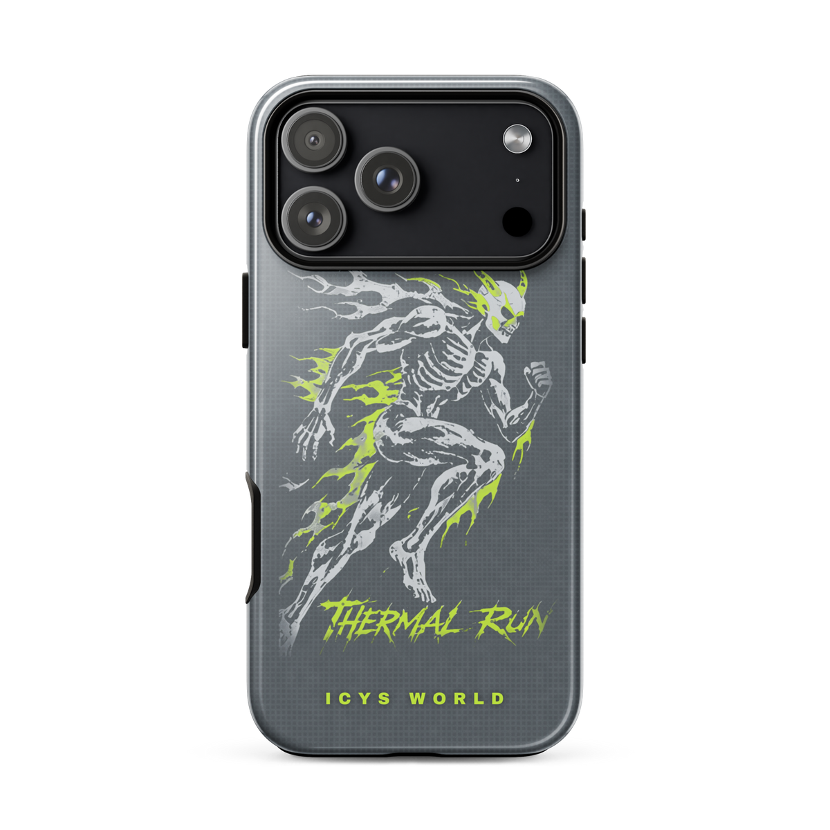 ICYS WORLD Thermal Run iPhone case on iPhone 18 Pro Max, glossy finish