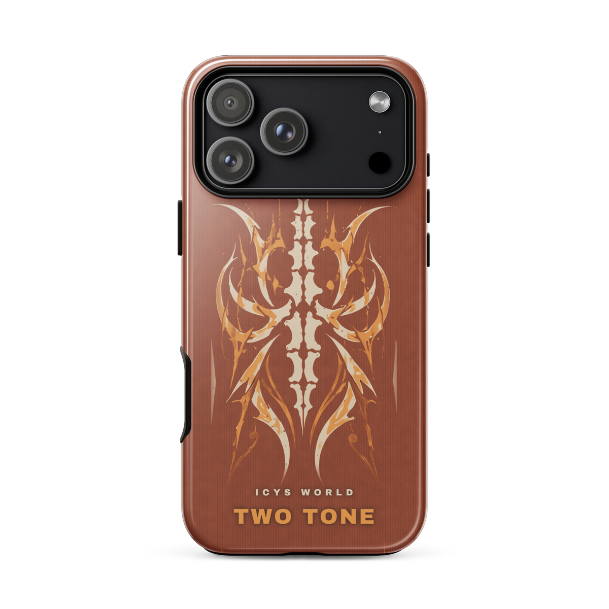 ICYS WORLD Two Tone iPhone case on iPhone 18 Pro Max, glossy finish
