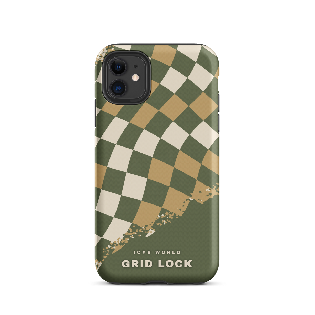ICYS WORLD Grid Lock iPhone case on iPhone 11, matte finish
